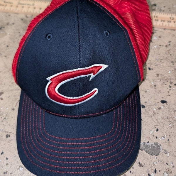 Richardson 112 Cleveland C Logo Trucker Hat Cap Navy Red