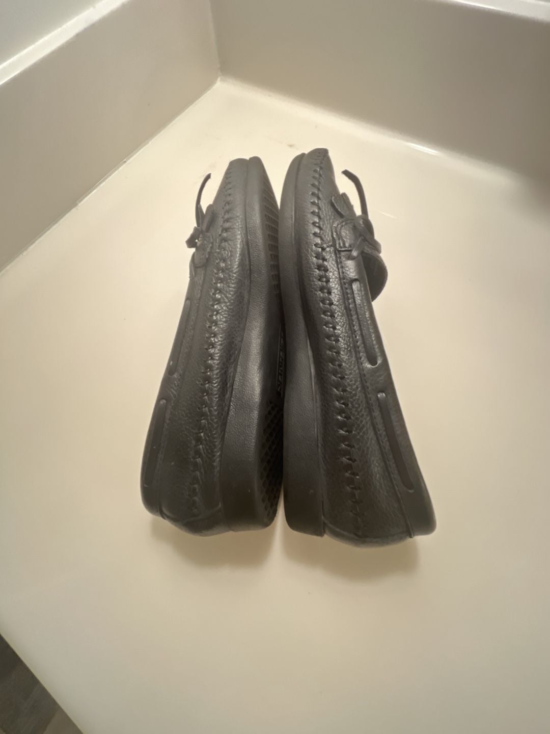 Naturalizer Black Leather Moccasin Loafers Bow Fringe Flats 8