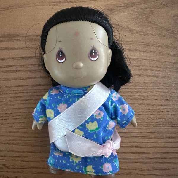 Precious Moments Hi Babies International Doll Blue Floral Kimono