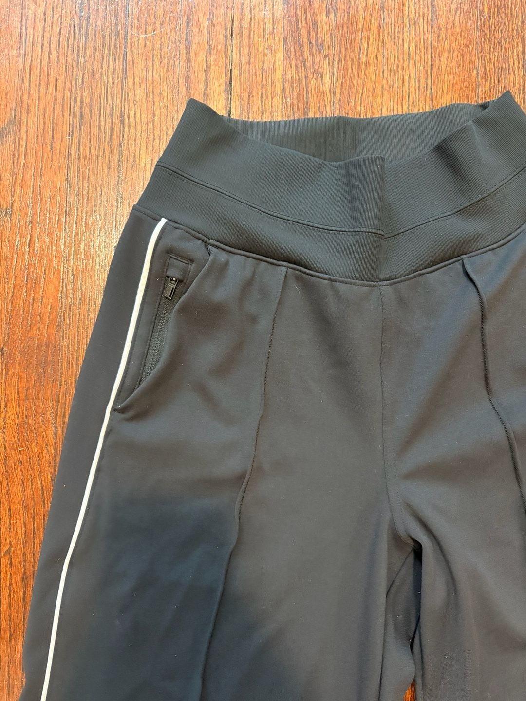 Athleta Track Stripe Wide Leg Pants XXS Black 8