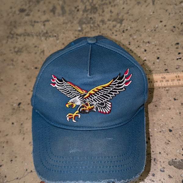 Indestructible Mfg Co Eagle Hat Blue Embroidered Cap