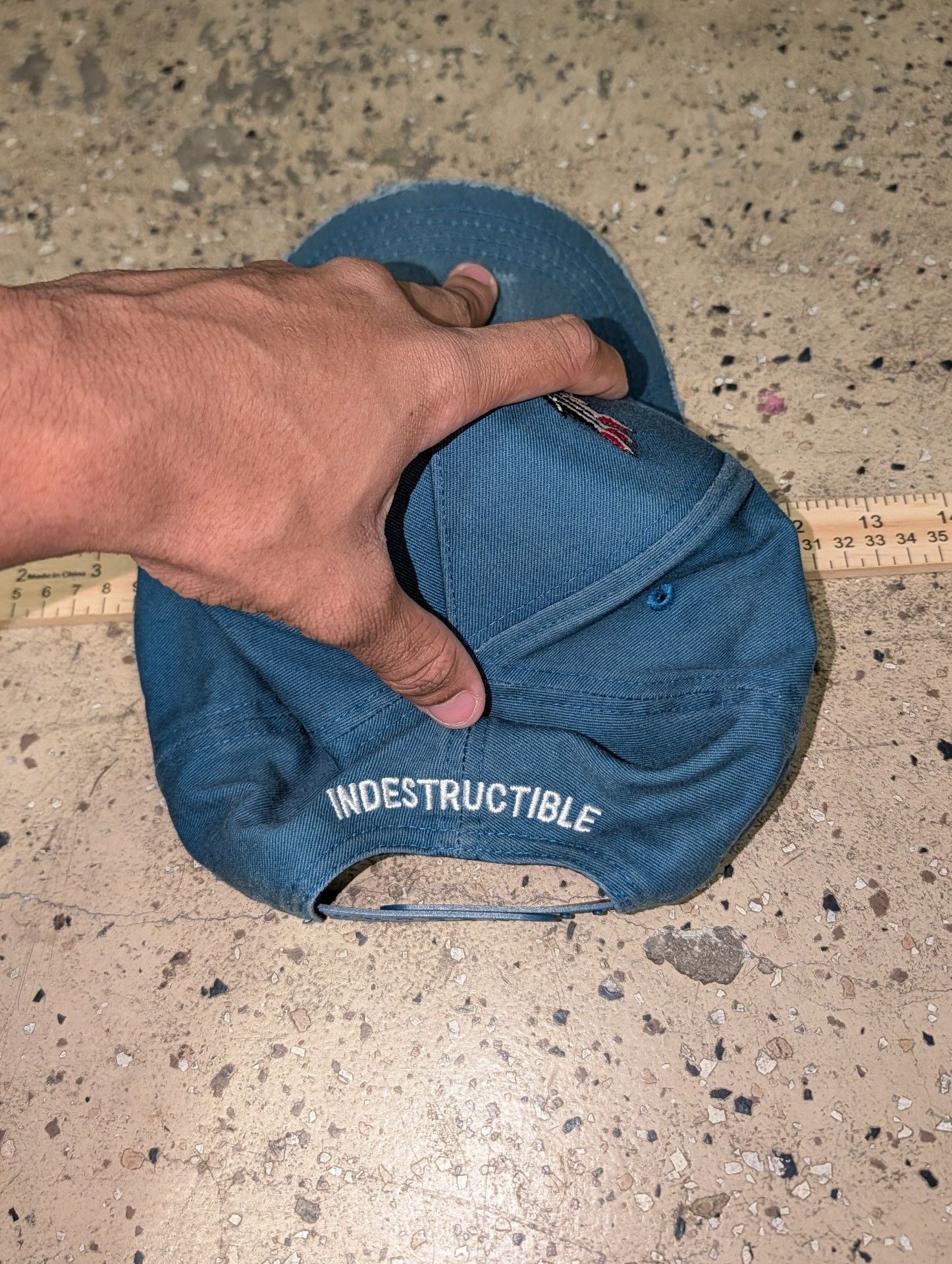 Indestructible Mfg Co Eagle Hat Blue Embroidered Cap 3