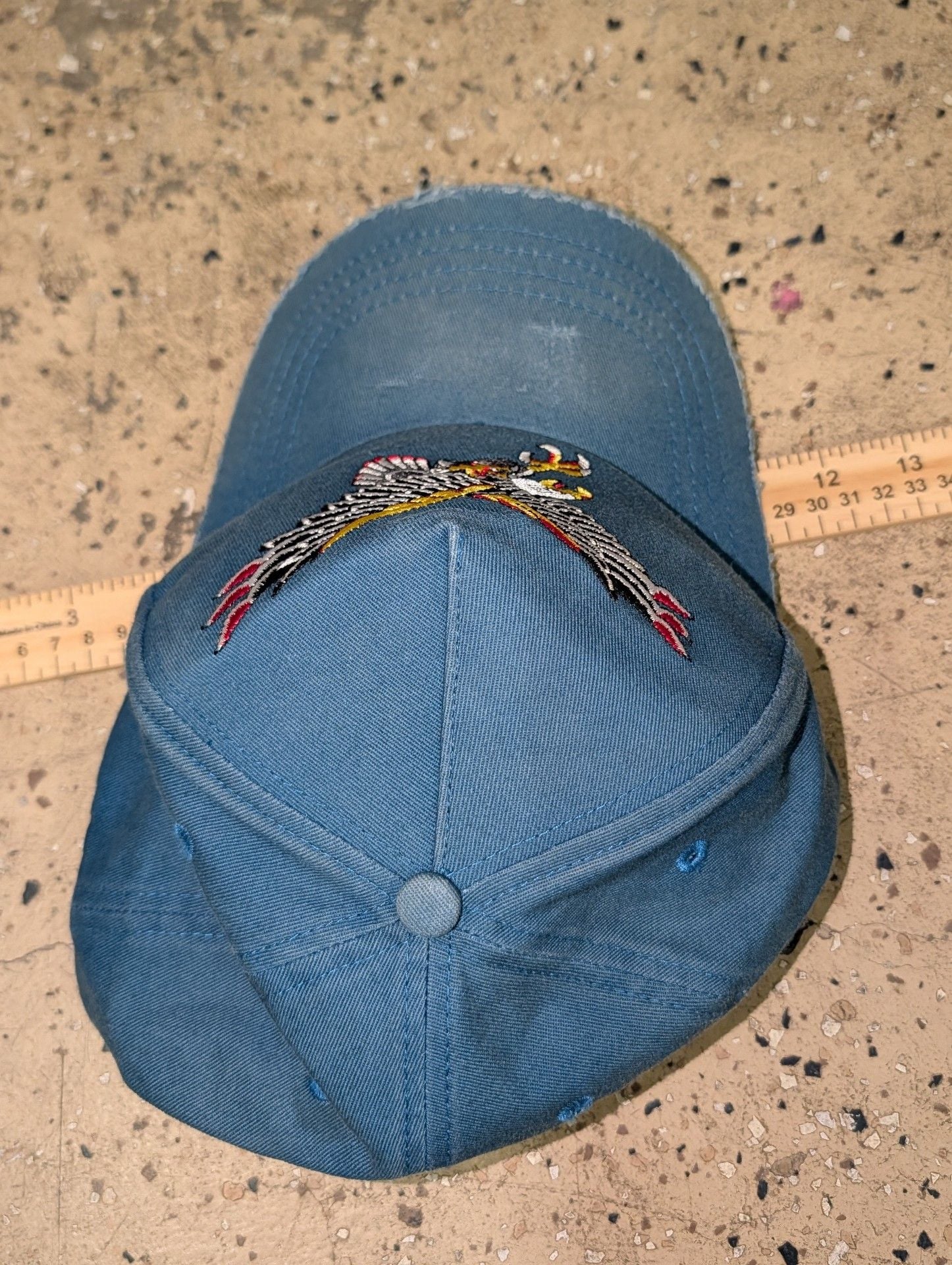 Indestructible Mfg Co Eagle Hat Blue Embroidered Cap 5