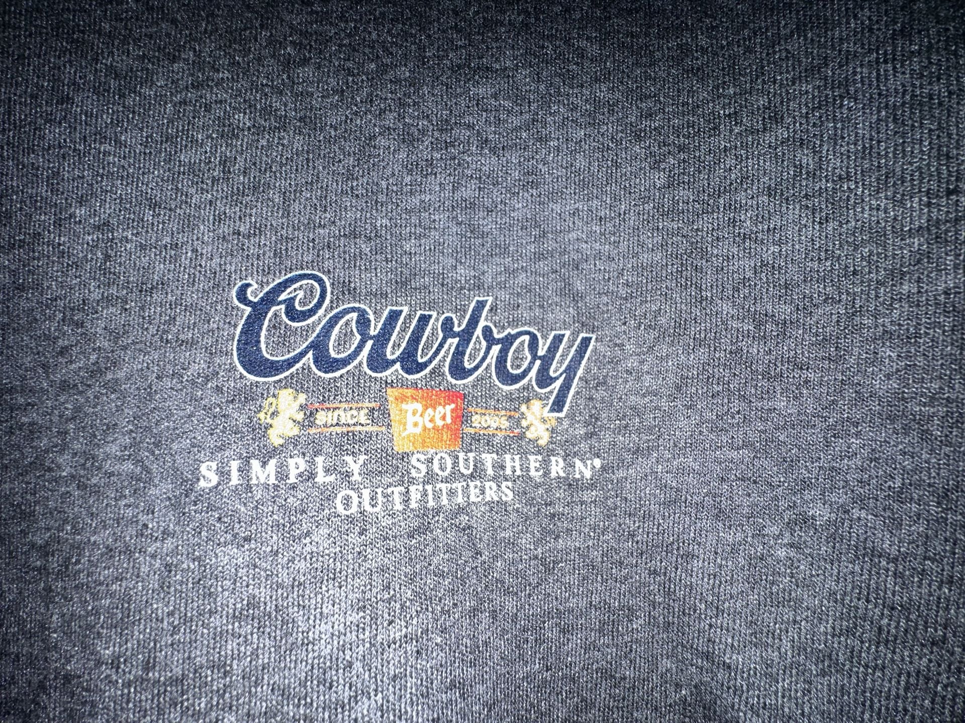 Simply Southern Cowboy Long Sleeve Shirt Size L Gray Graphic 4