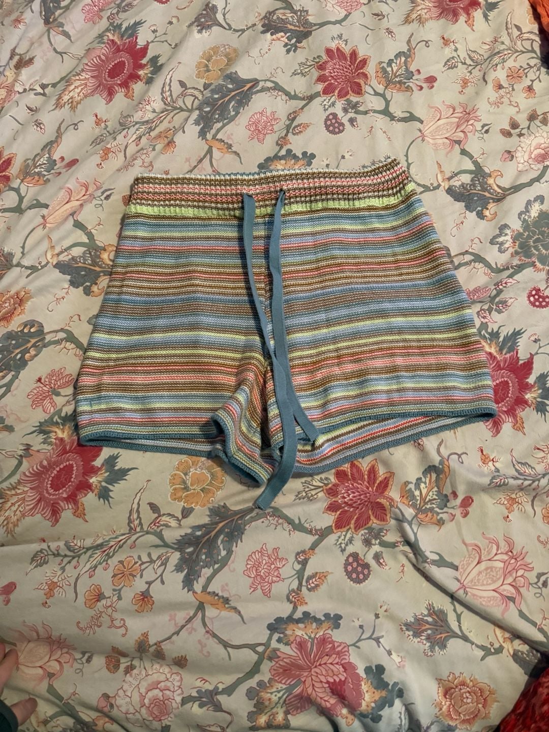 BLACK TAPE Knit Shorts Size XS Multi Striped Drawstring Lounge 2