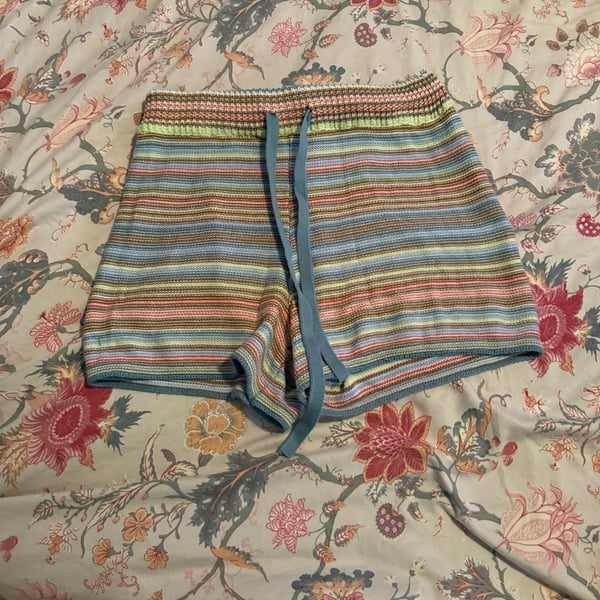 BLACK TAPE Knit Shorts Size XS Multi Striped Drawstring Lounge