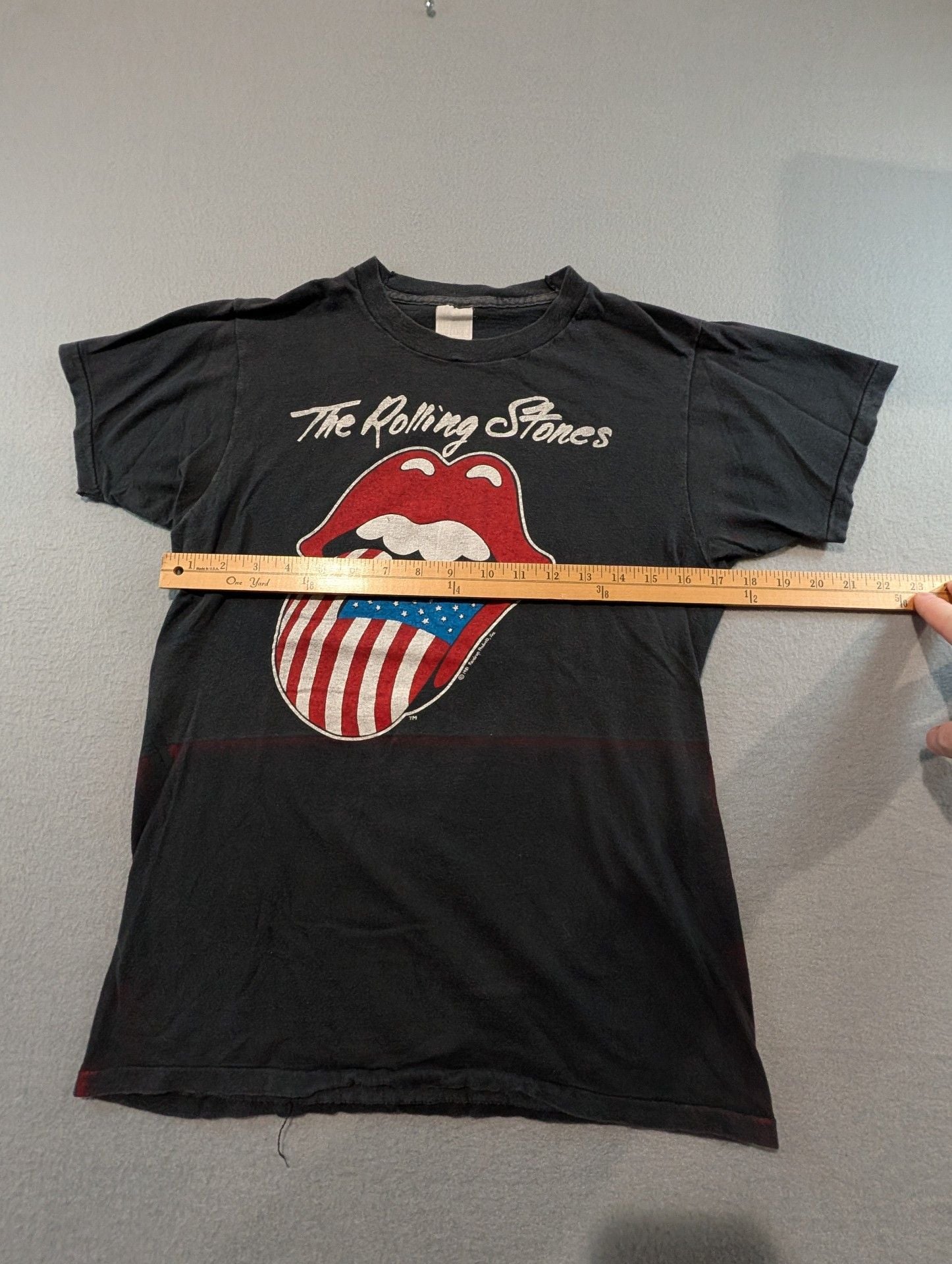 The Rolling Stones Vintage 1981 Tour T-Shirt Black American Flag 7