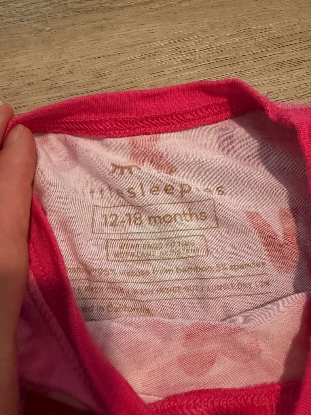 Little Sleepies 2-Piece Pajama Set Size 12-18 Months Pink Love Heart XOXO 4