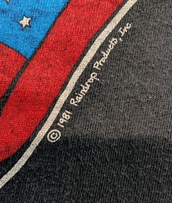 The Rolling Stones Vintage 1981 Tour T-Shirt Black American Flag 4