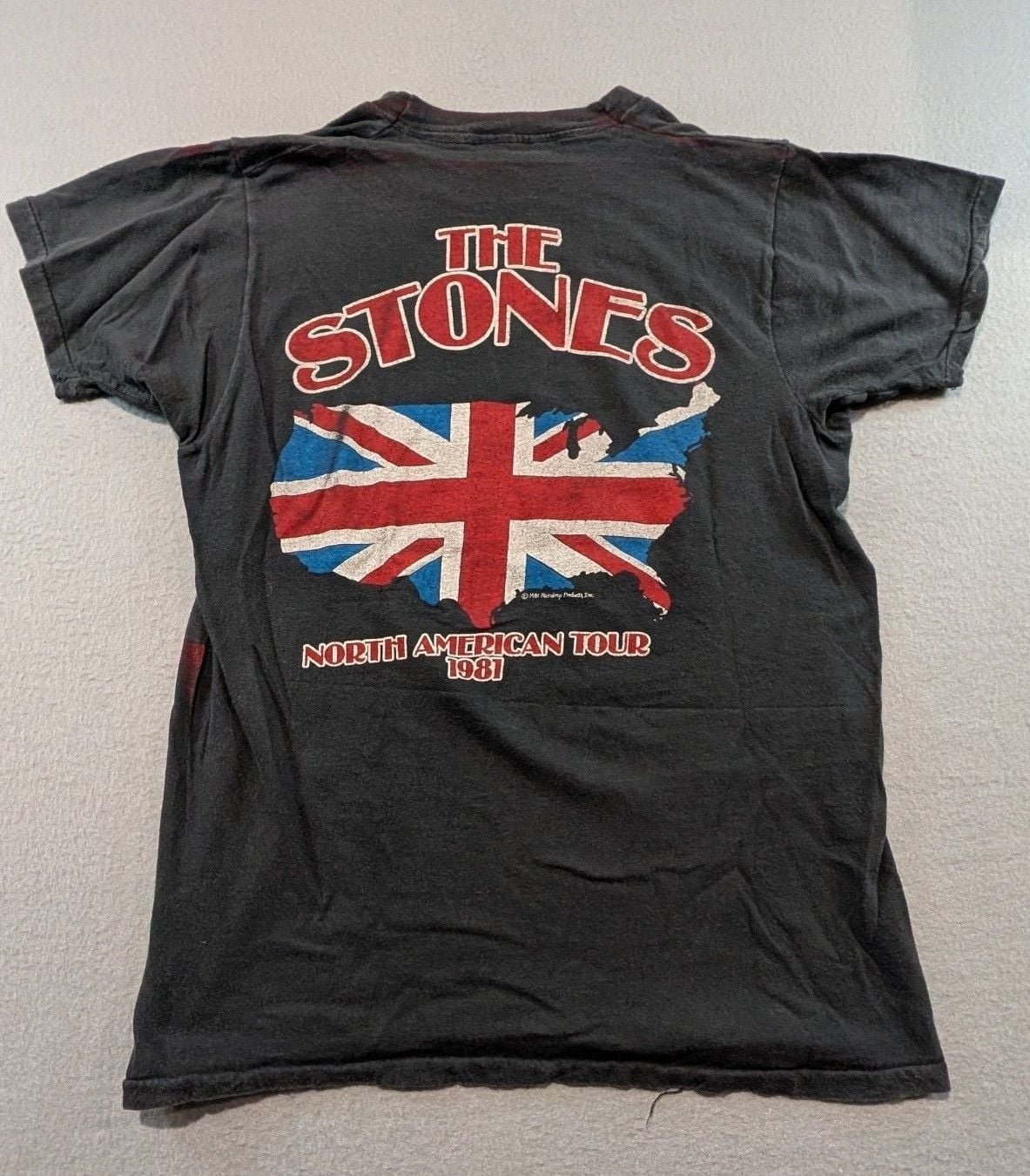 The Rolling Stones Vintage 1981 Tour T-Shirt Black American Flag 9