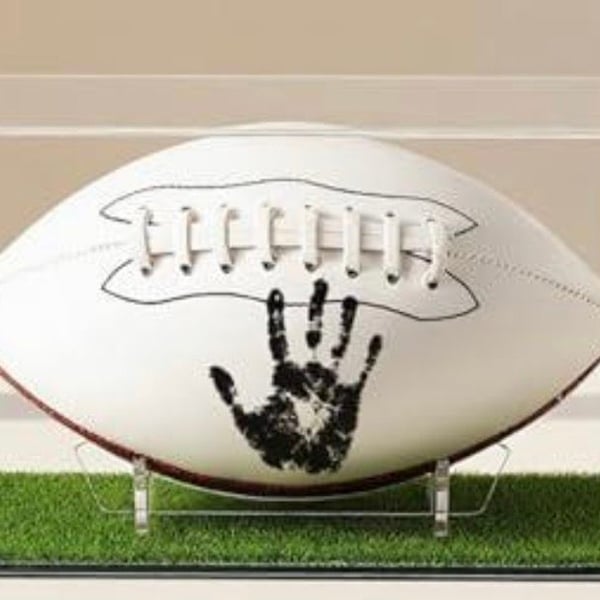 Baby Footprint Football Kit Acrylic Display Case Mini Keepsake Gift