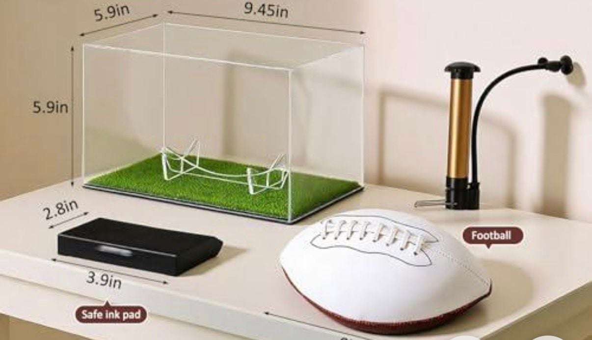 Baby Footprint Football Kit Acrylic Display Case Mini Keepsake Gift 2