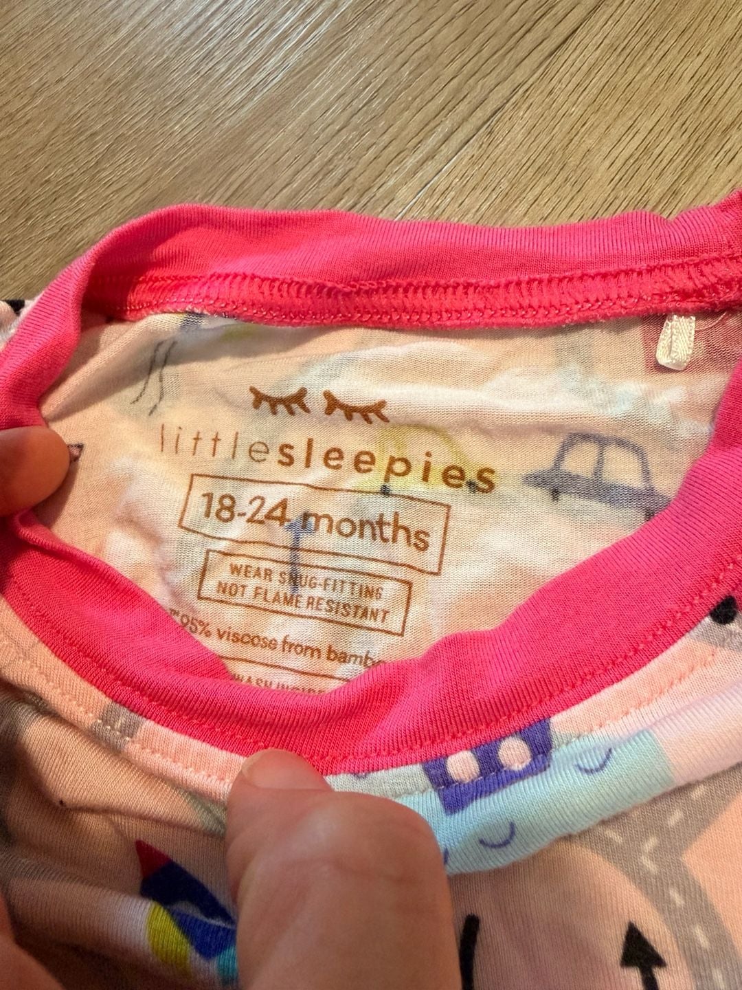 Little Sleepies 2-Piece Pajama Set Size 18-24 Months Pink Road Trip Cars 3