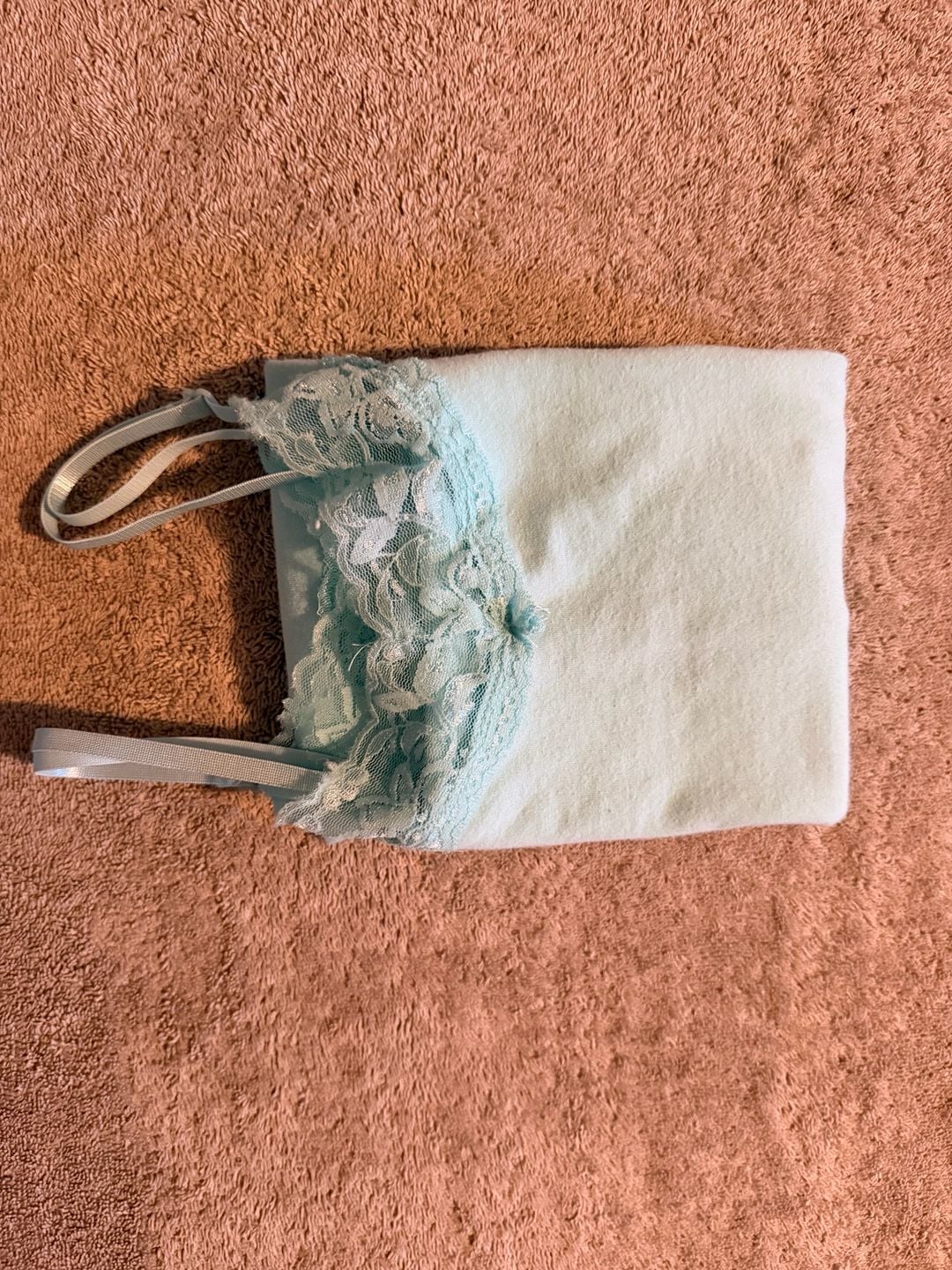 Vanity Essentials Camisole Size M Light Blue Lace Trim Y2K 10