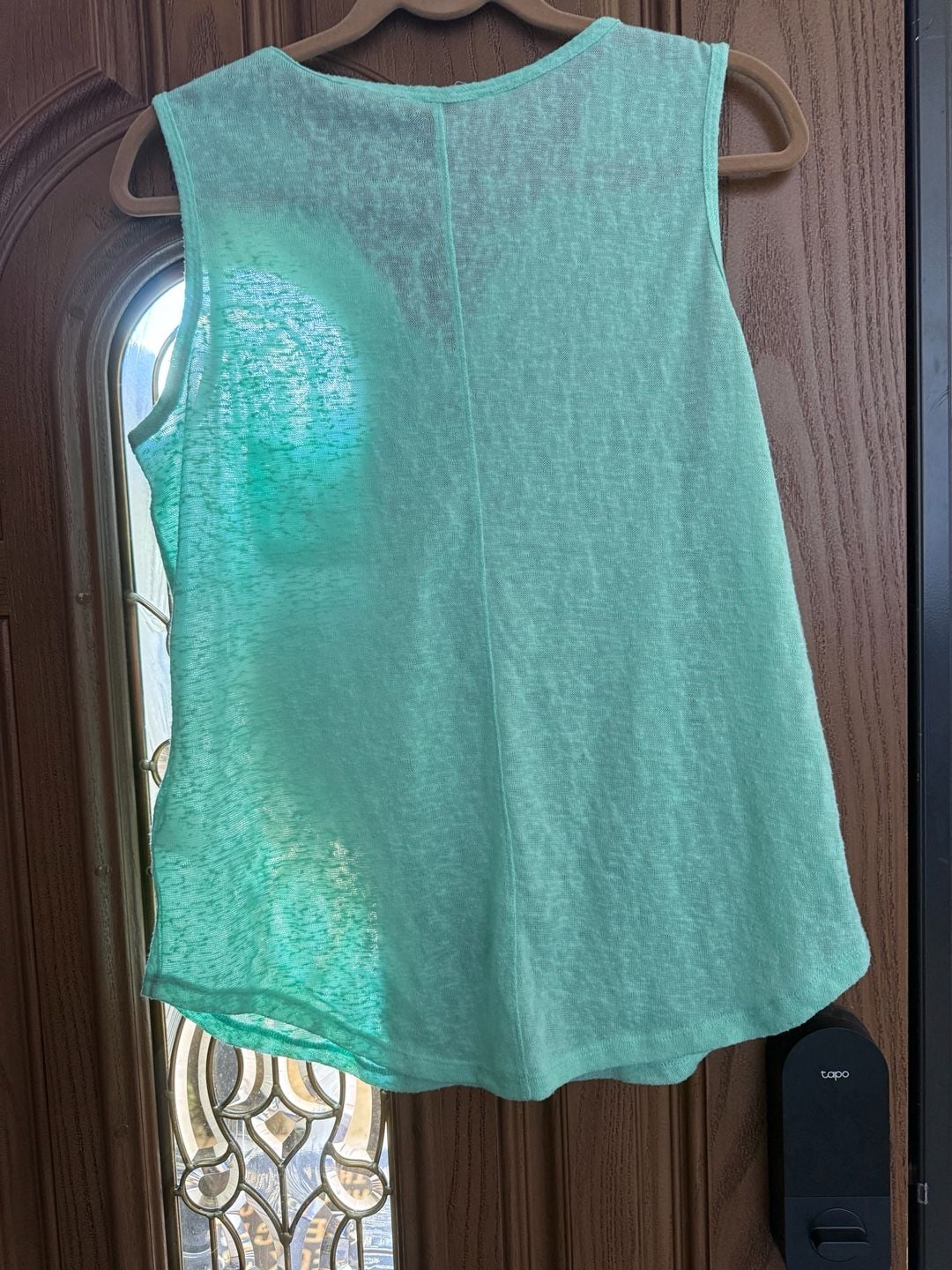Dept 222 Tank Top L Green V-Neck Pocket Sleeveless 3