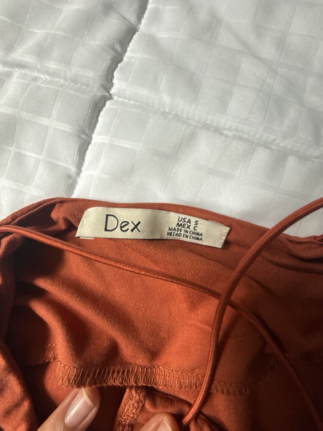 Dex Halter Bodysuit Size S Rust Spaghetti Strap 3