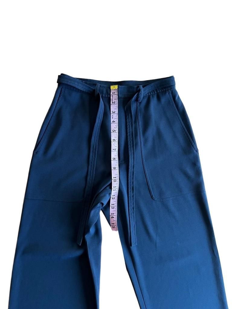 Banana Republic Charcoal Gray Wide Leg Pants Size 2 Stretch Tie Waist Trousers 8