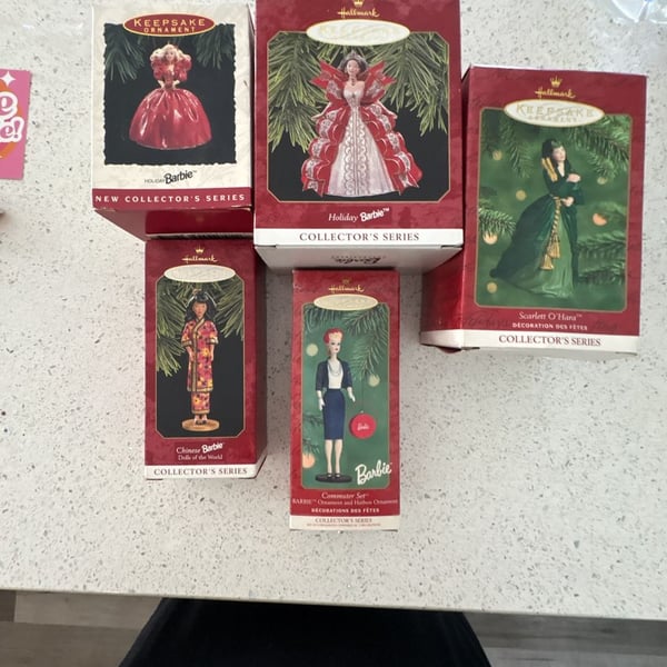 Lot of 5 New Hallmark Keepsake Ornament Barbie Commuter Set Collector's Series!
Never been opened!