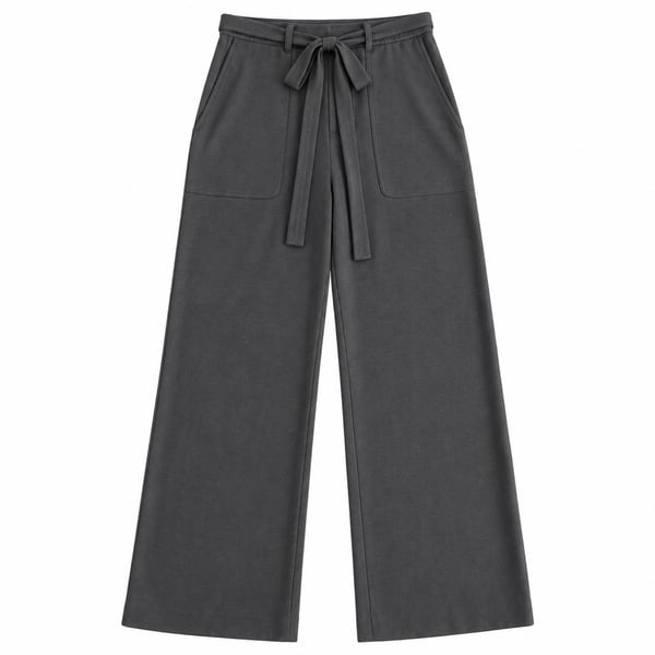 Banana Republic Charcoal Gray Wide Leg Pants Size 2 Stretch Tie Waist Trousers