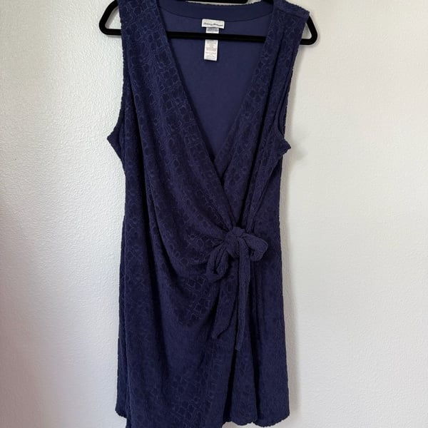 Tommy Bahama Size XL Navy Blue Dress