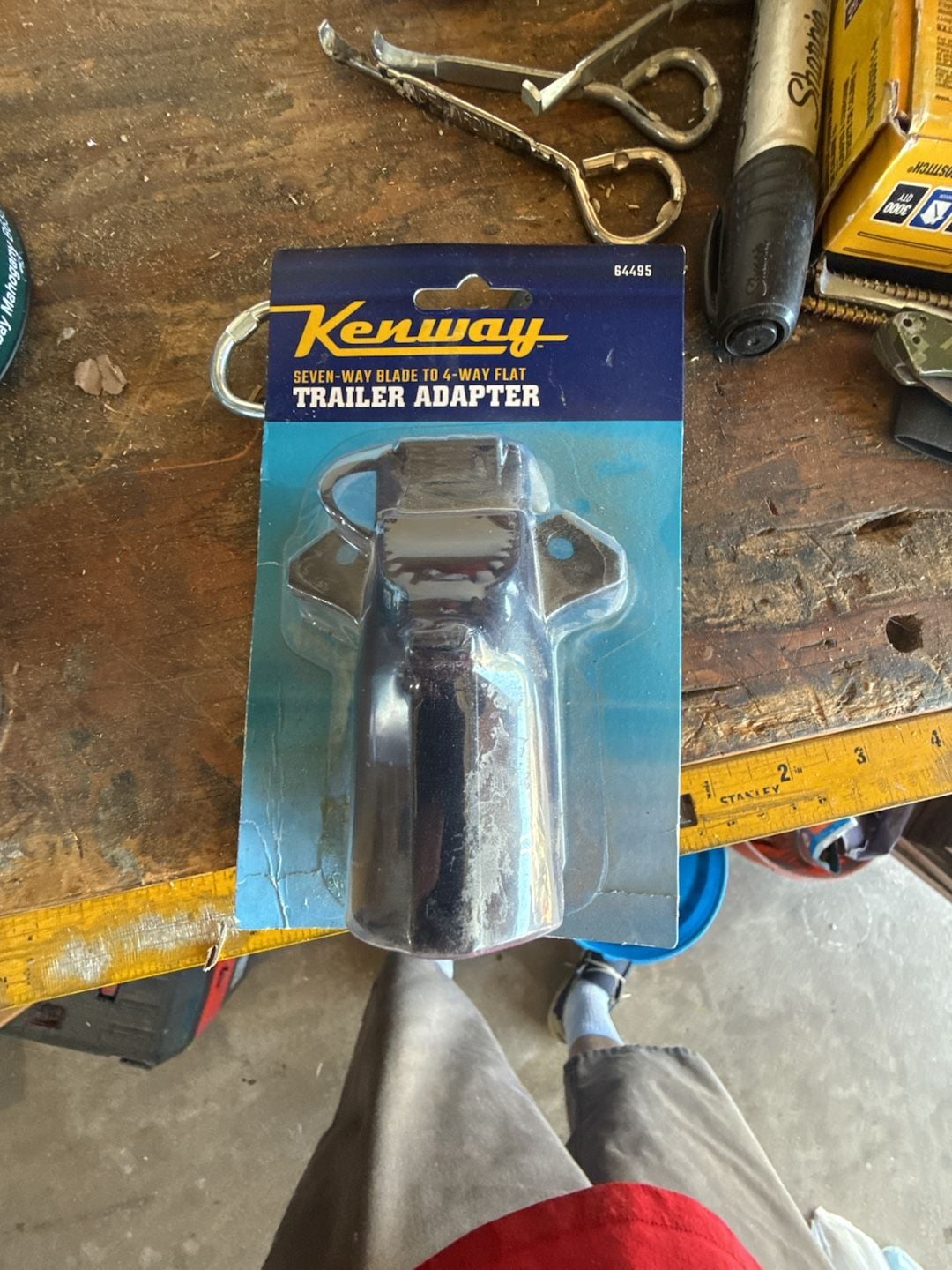 Kenway Trailer Adapter 7-Way Blade to 4-Way Flat 64495 1