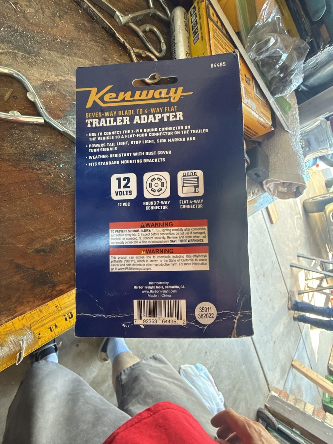 Kenway Trailer Adapter 7-Way Blade to 4-Way Flat 64495 3
