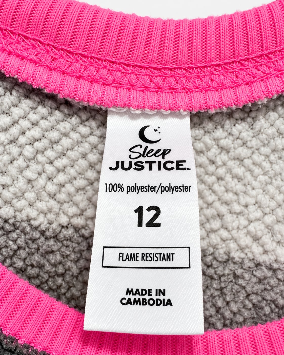 Justice Sleep “Cozy Squad” Sherpa Pajama Set – Girls Size 12 – Gray Plaid & Pink 5