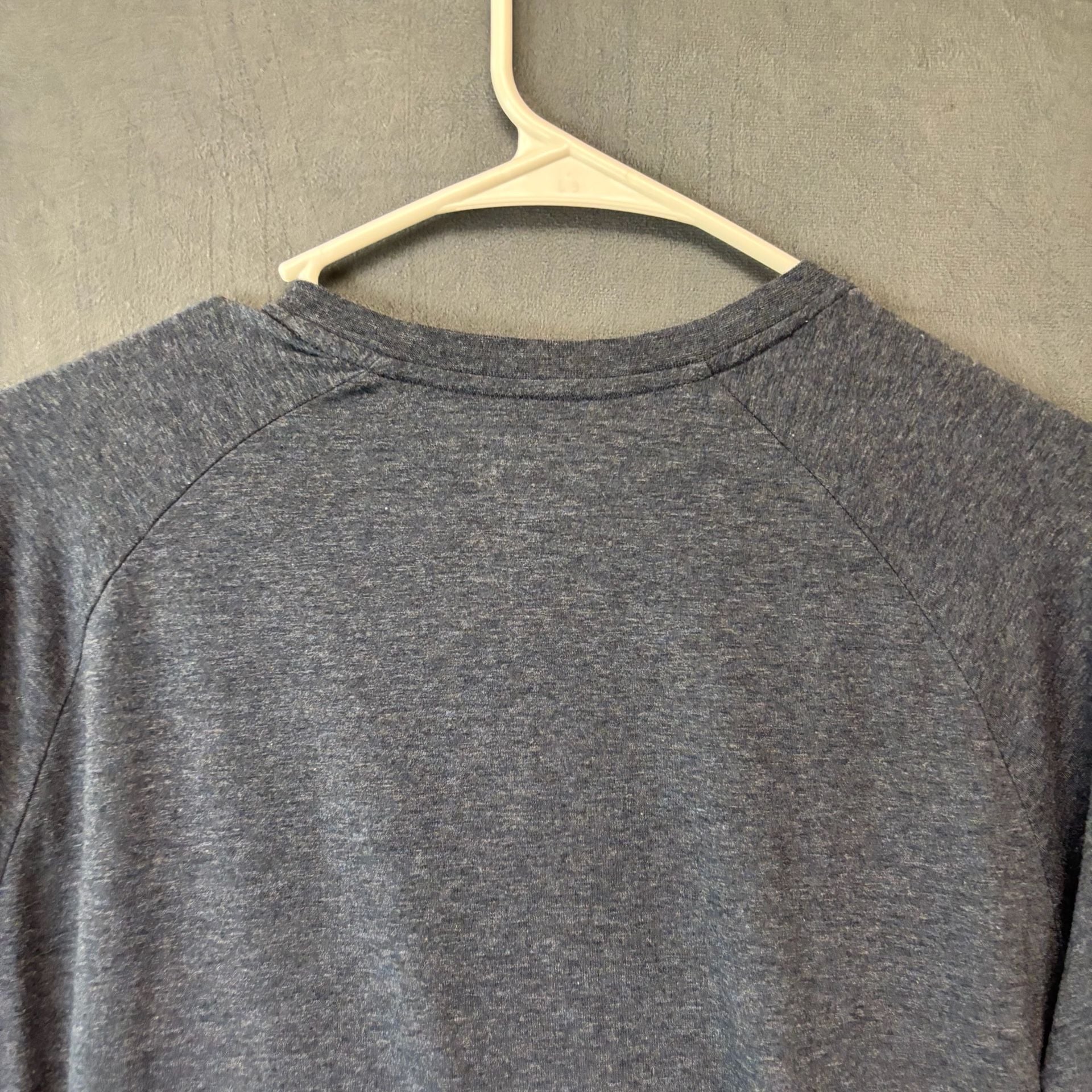 Ll Bean Long Sleeve Henley Shirt Size Xl-Reg Blue Supima Cotton 9