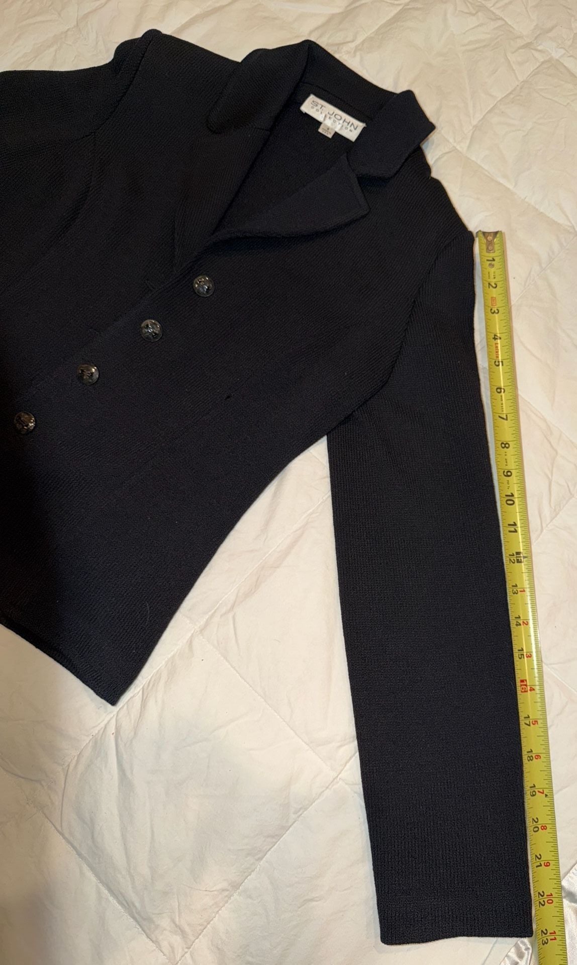 St. John Collection Santana Knit Notch Collar Button-Up Blazer Jacket 6