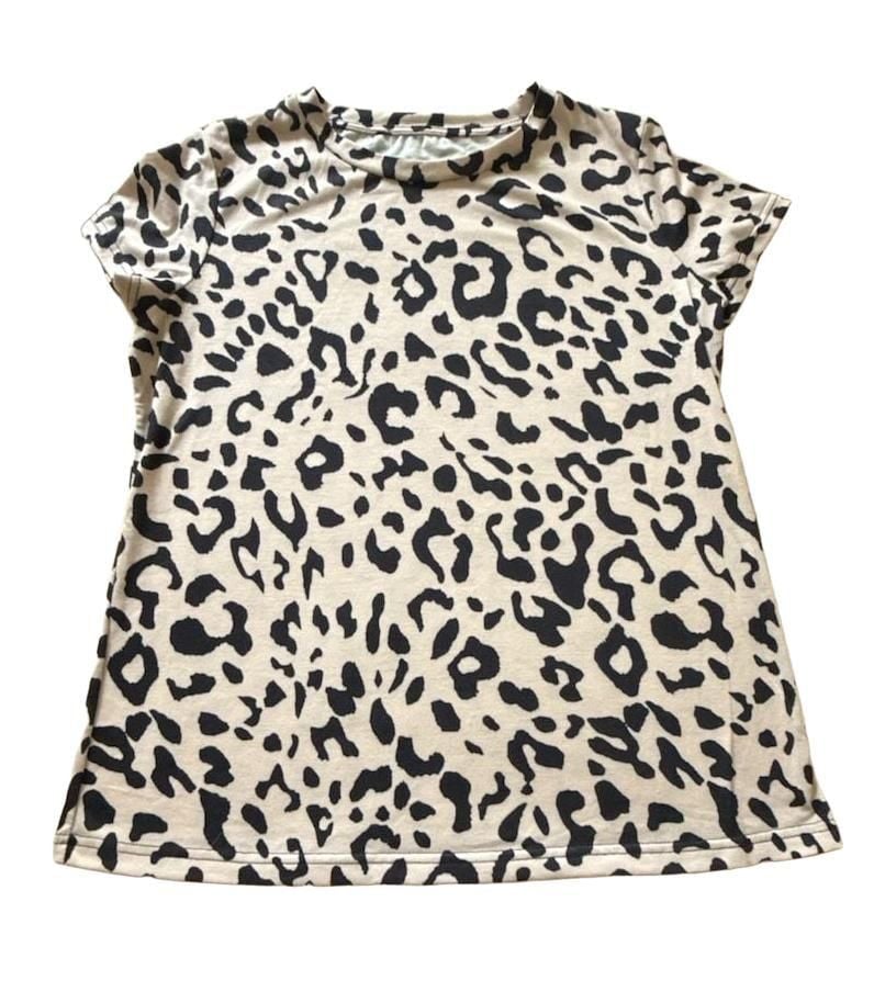 Unbranded Leopard Print Crewneck Short Sleeve T-Shirt 2
