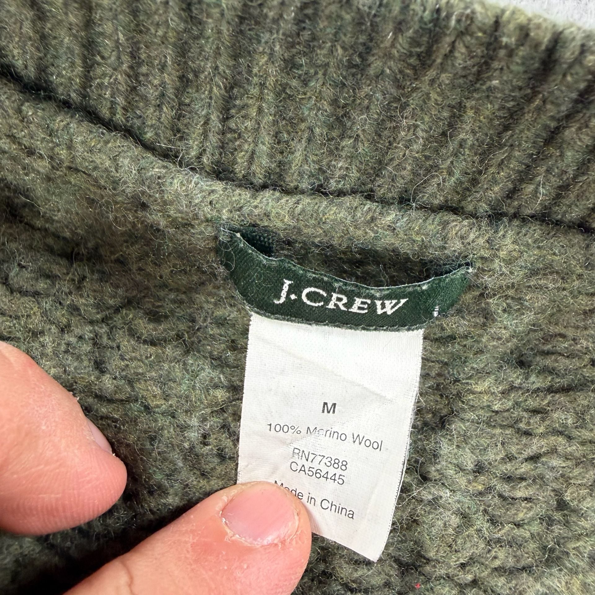 J. Crew Merino Wool Cable Knit Stripe Sweater Size M women’s 3