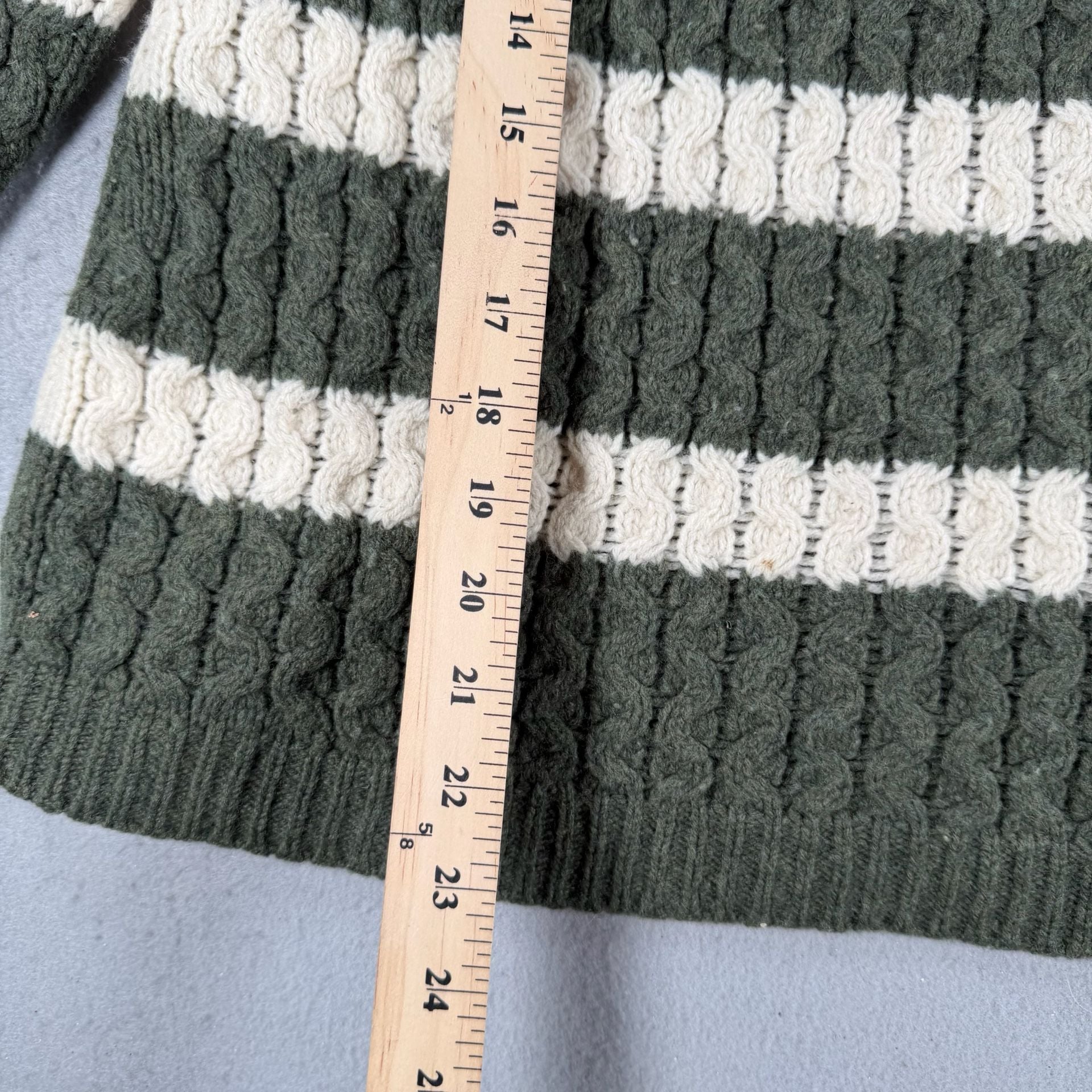 J. Crew Merino Wool Cable Knit Stripe Sweater Size M women’s 4