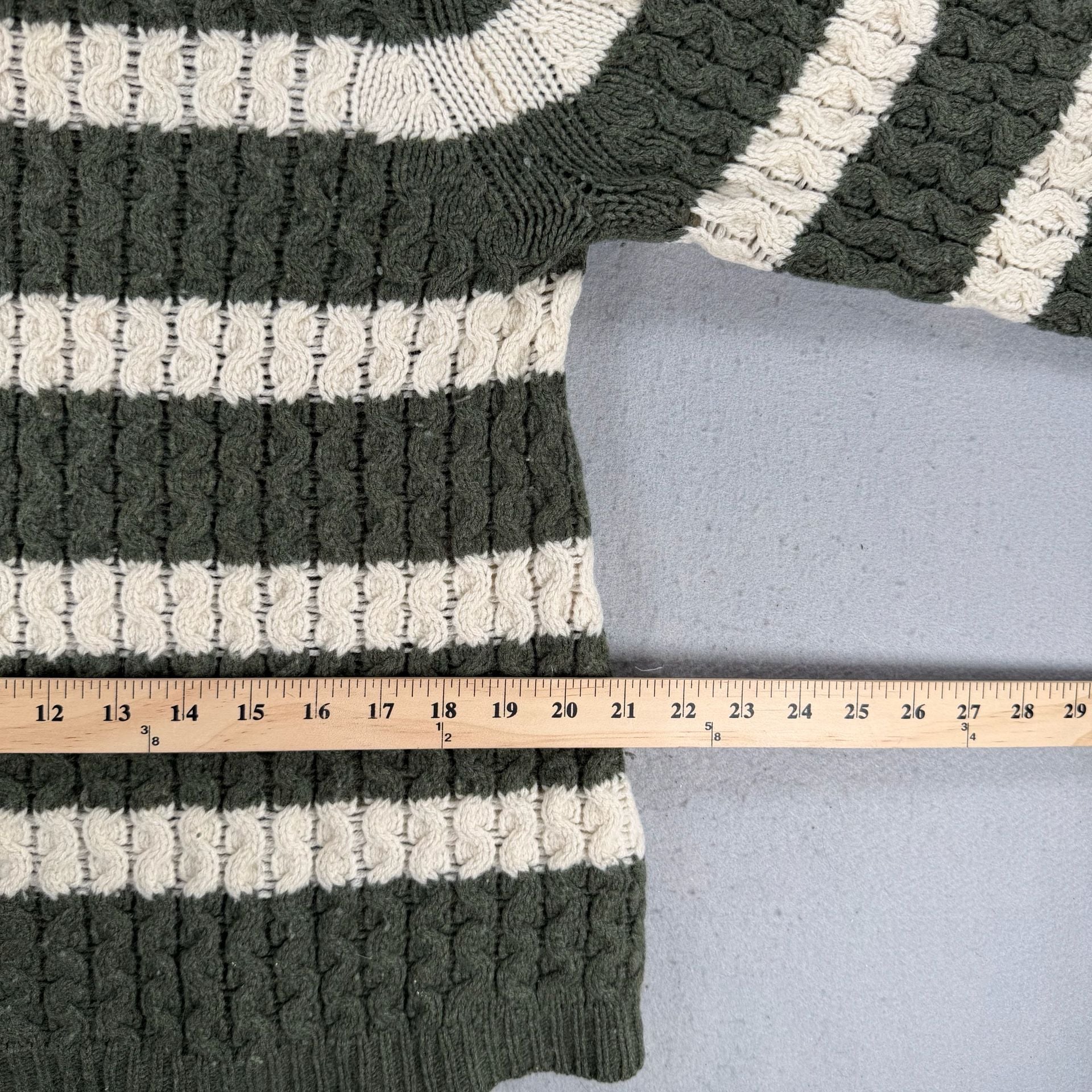 J. Crew Merino Wool Cable Knit Stripe Sweater Size M women’s 7
