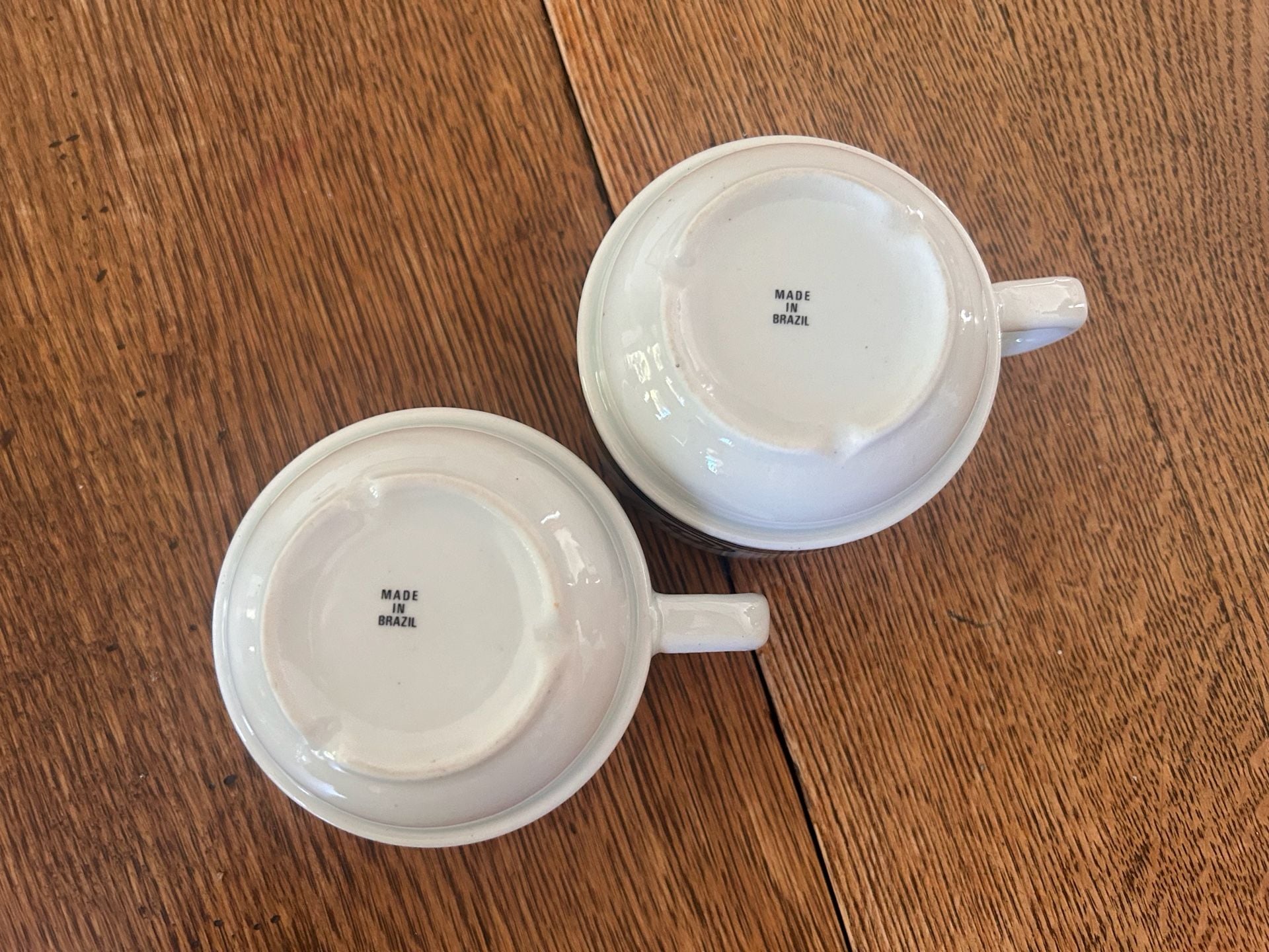 Vintage Art Deco Style Espresso Demitasse Cups Black White Cafe Scene Set of 2 6