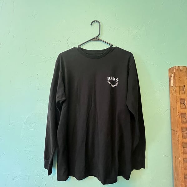 Vans Pushing Up Long Sleeve T-Shirt Size Medium Black