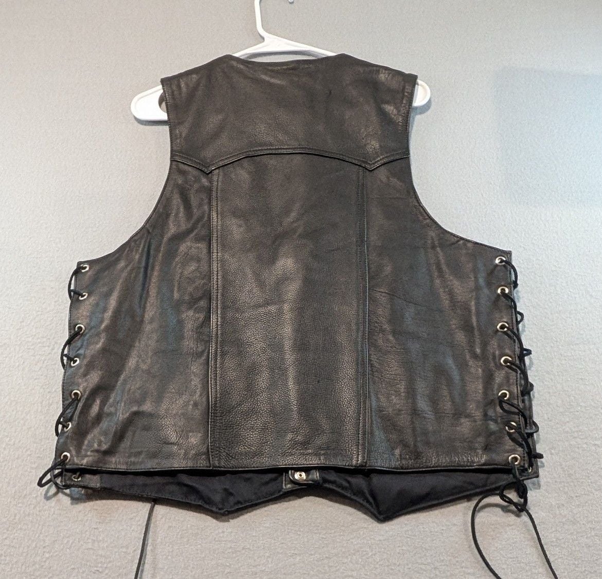 River Road Leather Vest Size L Black Biker Motorcycle 7