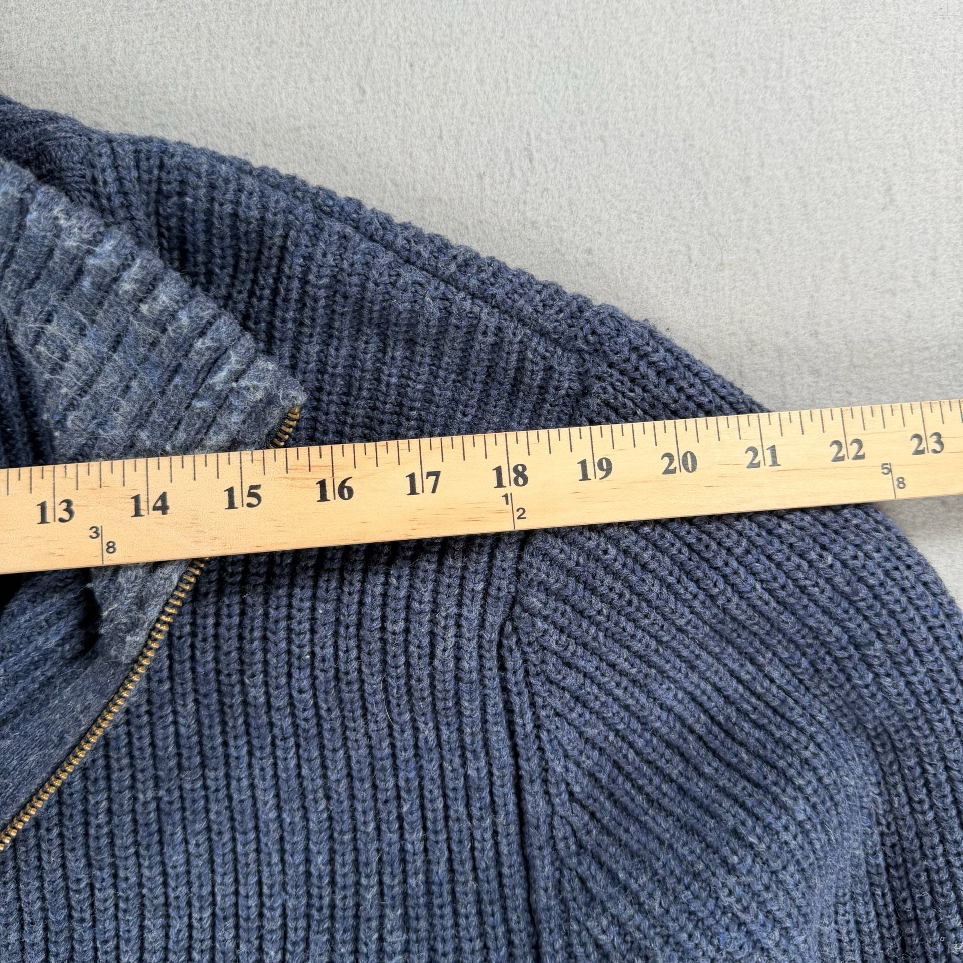 Vintage The North Face Full Zip Sweater Size S Blue Ribbed mens  7
