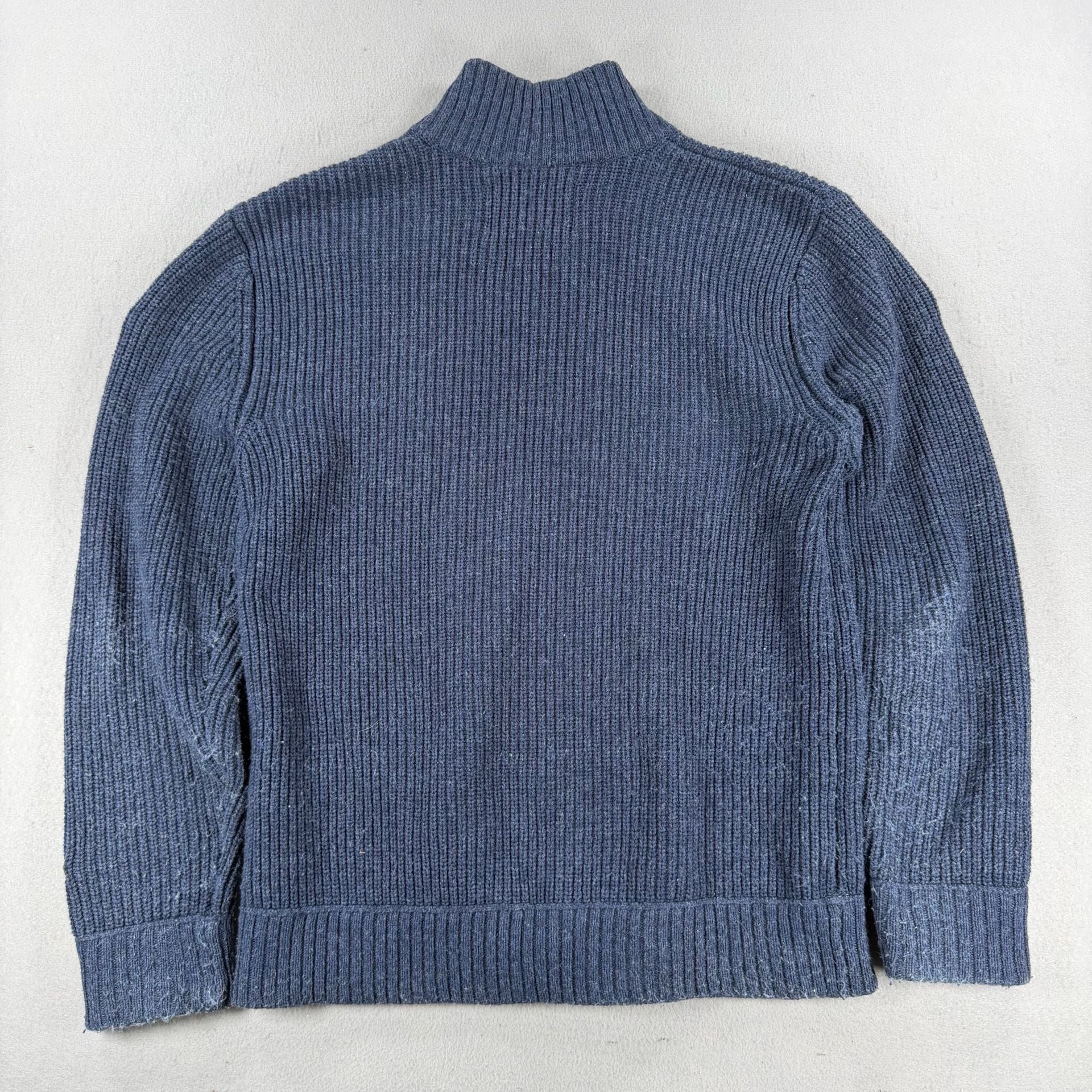 Vintage The North Face Full Zip Sweater Size S Blue Ribbed mens  9