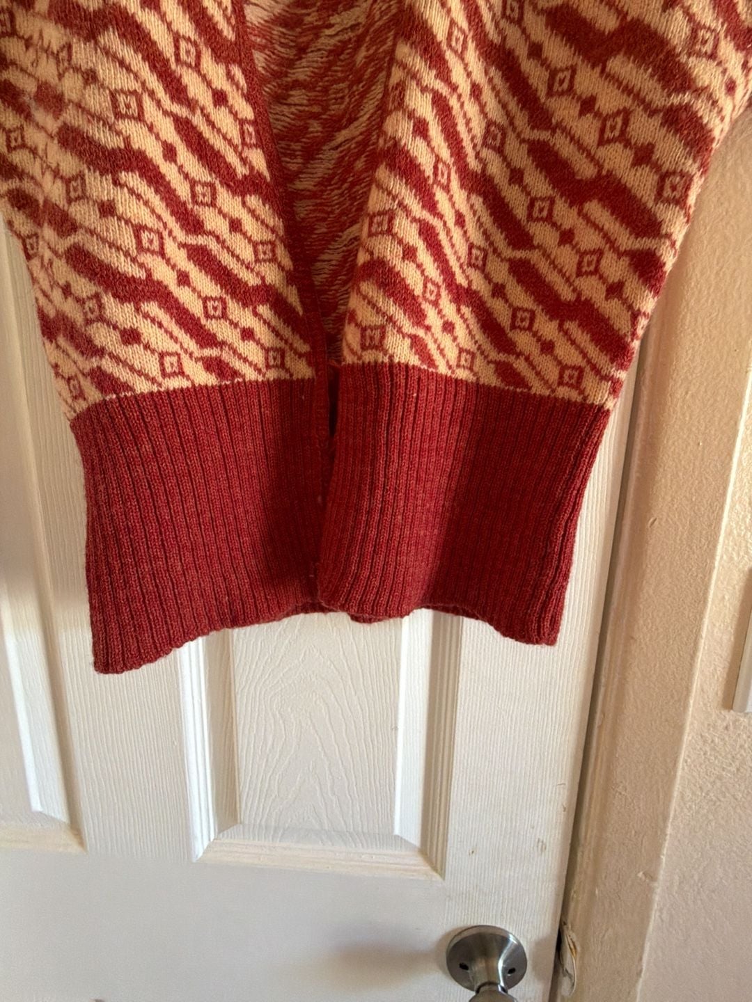 Vintage Wool Shuang Lu Sweater Vest Red Fair Isle Sleeveless Women SOU1438-N 3