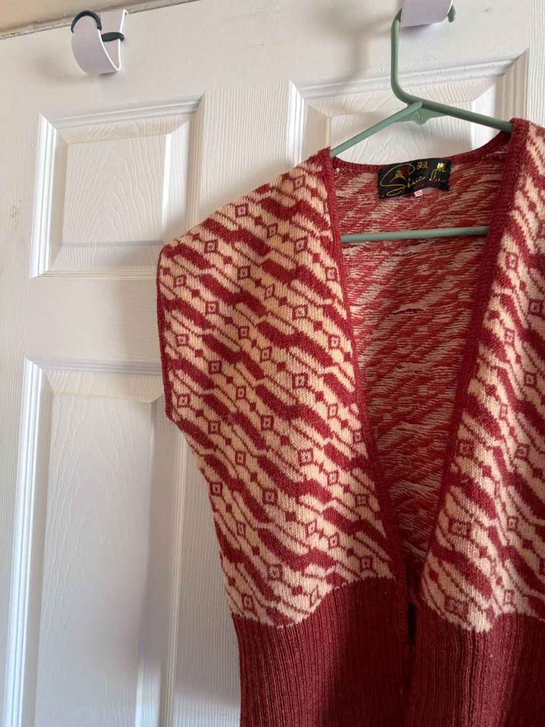 Vintage Wool Shuang Lu Sweater Vest Red Fair Isle Sleeveless Women SOU1438-N 6