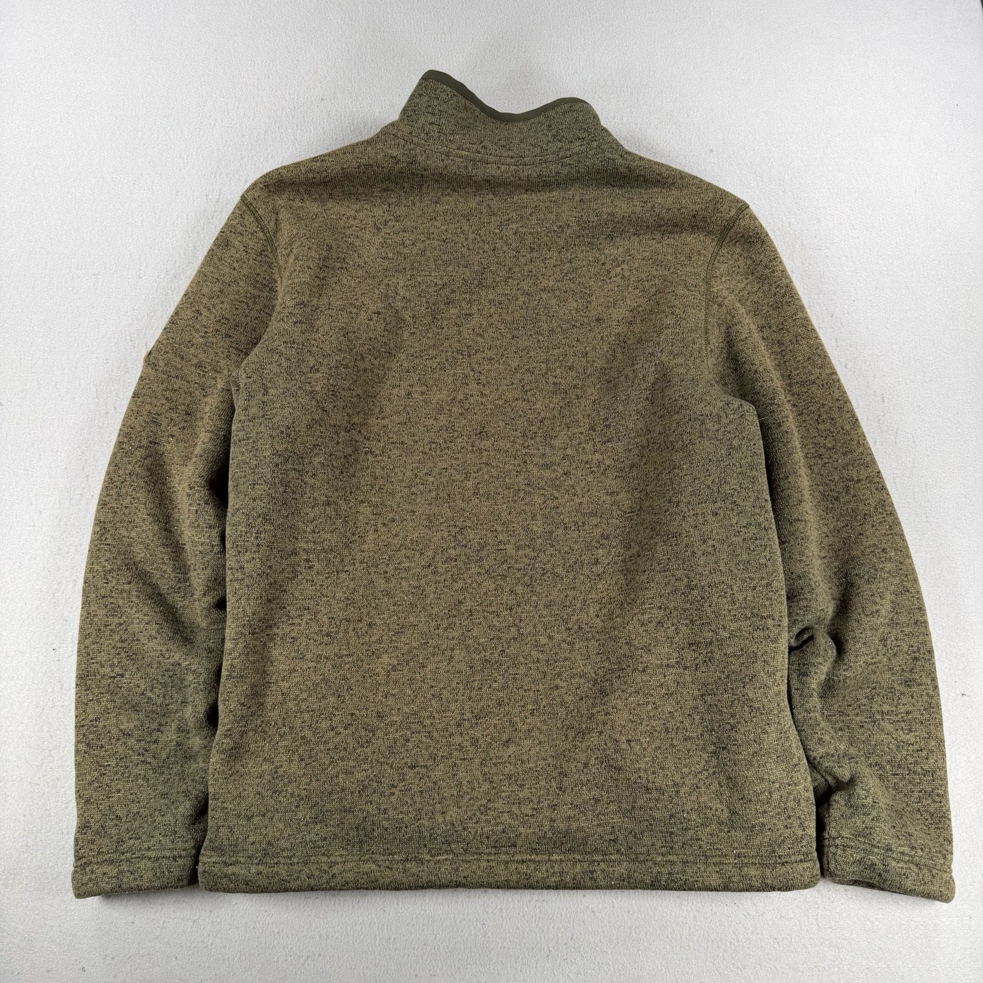 Orvis Quarter Zip Pullover Size M Green Sherpa Lined 8