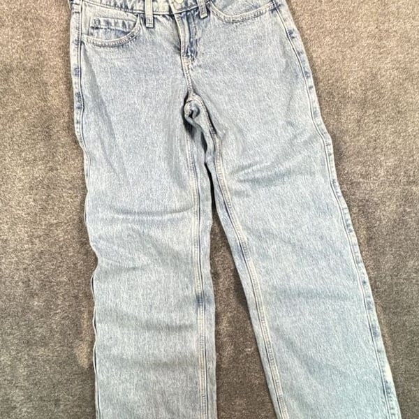 Hollister Low-Rise Baggy Jeans Size 000R Light Wash Denim
