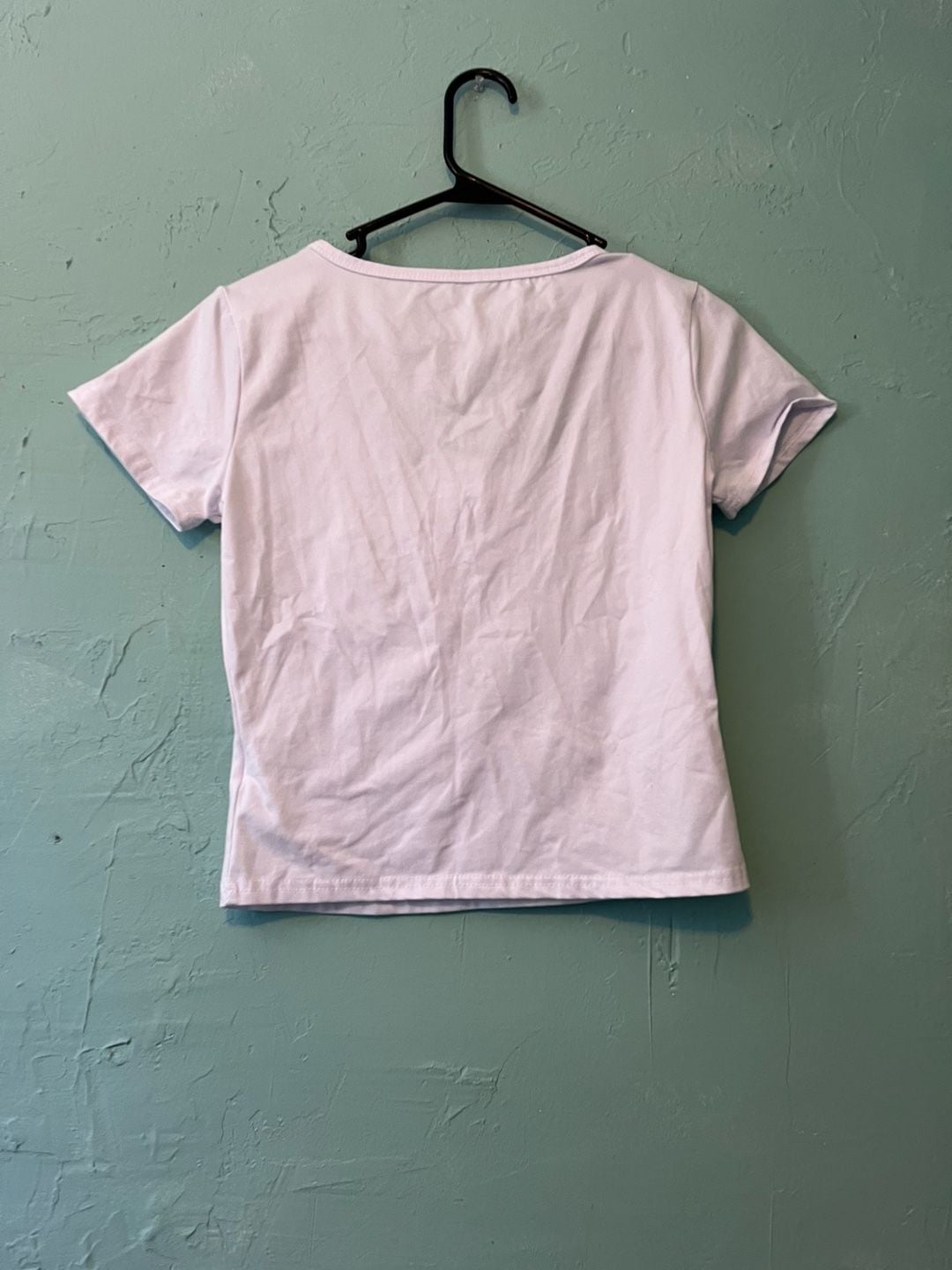 Dazy Square Neck Top Size XL White Snap Front Tee 4