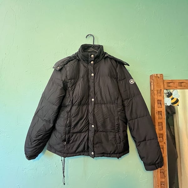 American Eagle Puffer Jacket Black Winter Coat