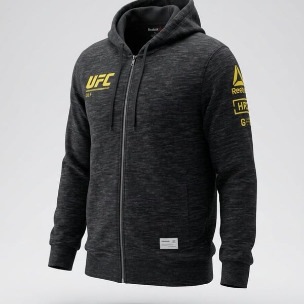 Reebok UFC Fight For Yours Hoodie Men’s Full Zip MMA Walkout Fight Kit Gray