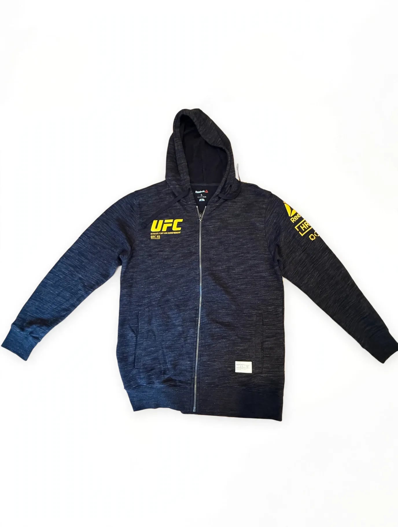 Reebok UFC Fight For Yours Hoodie Men’s Full Zip MMA Walkout Fight Kit Gray 7