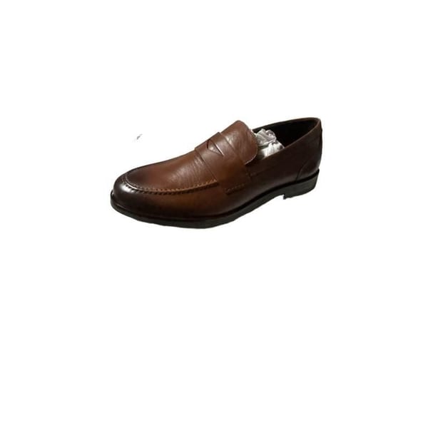 Rockport Men's Sutton Dark Natural Leather Loafers Size 14 M