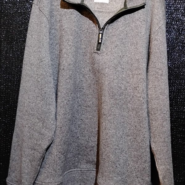 Tommy Bahama 1/4 Zip Pullover Size XL Grey Herringbone Fleece