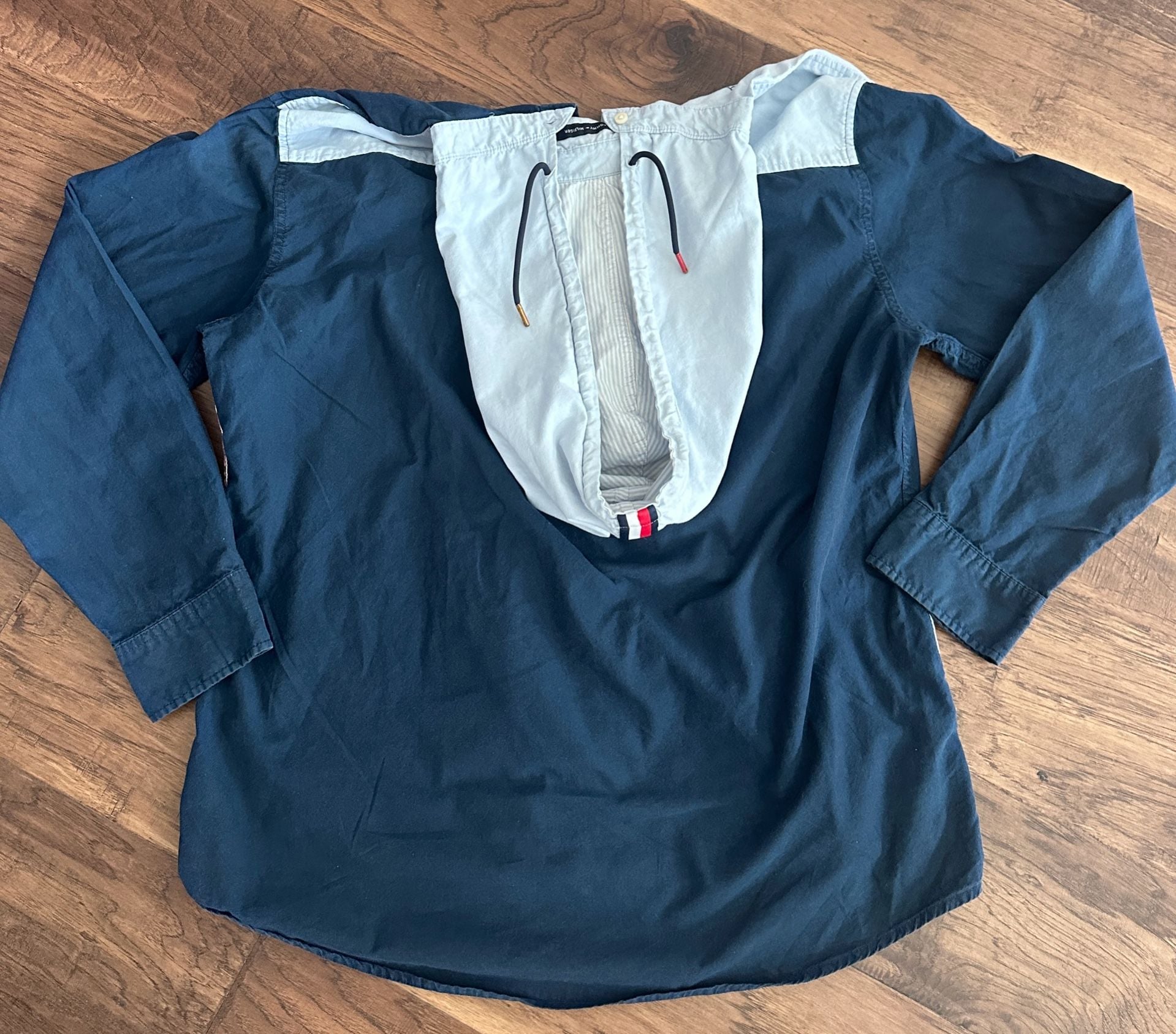 Vintage Tommy Hilfiger Patchwork Hooded Long Sleeve Button Down Shirt 7