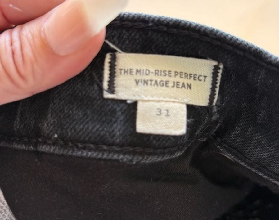 Madewell The Mid-Rise Perfect Vintage Jean Size 31 Black Denim 7